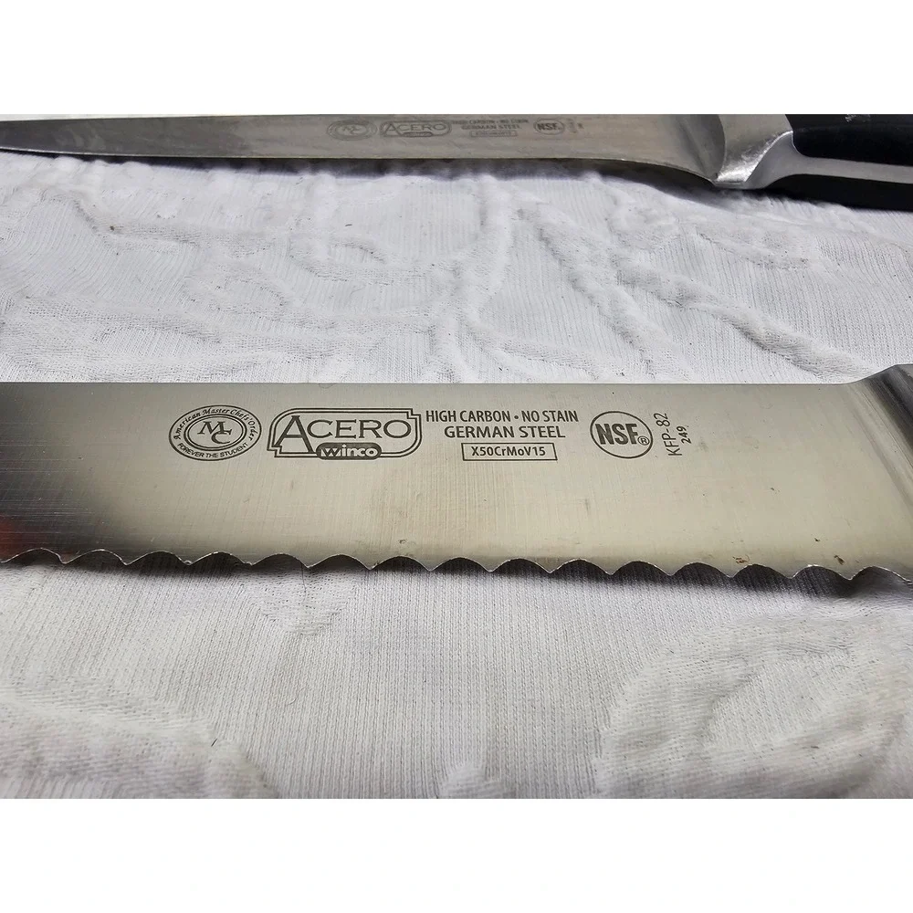 Winco Acero Knife Set Unisex OS Black Good German Steel KFP-82 KFP-61 2pc